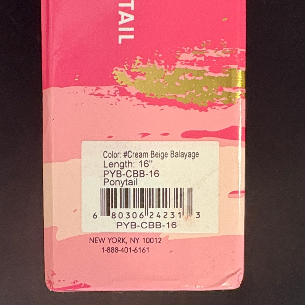 Glam Seamless Invisi Ponytail Hair Extension - Cream Beige Balayage 16” - Picture 9 of 9